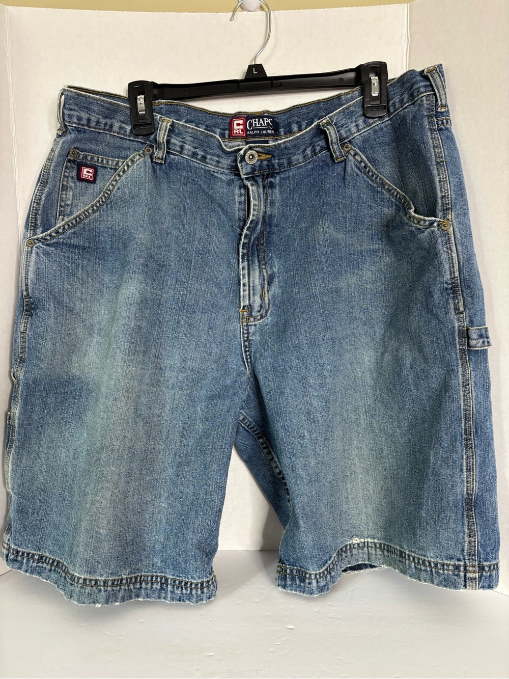 Vintage Ralph Lauren Chaps Men's Light Blue Denim Shorts/Jorts